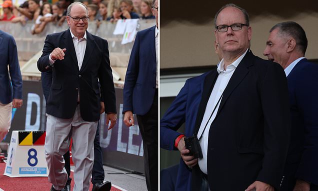 Prince Albert of Monaco attends the Herculis International Athletics meeting at the Stade Louis II